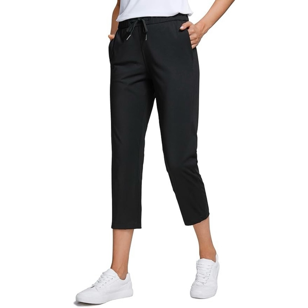 CRZ YOGA Women’s 4-Way Stretch Golf Capri - Black, size XL